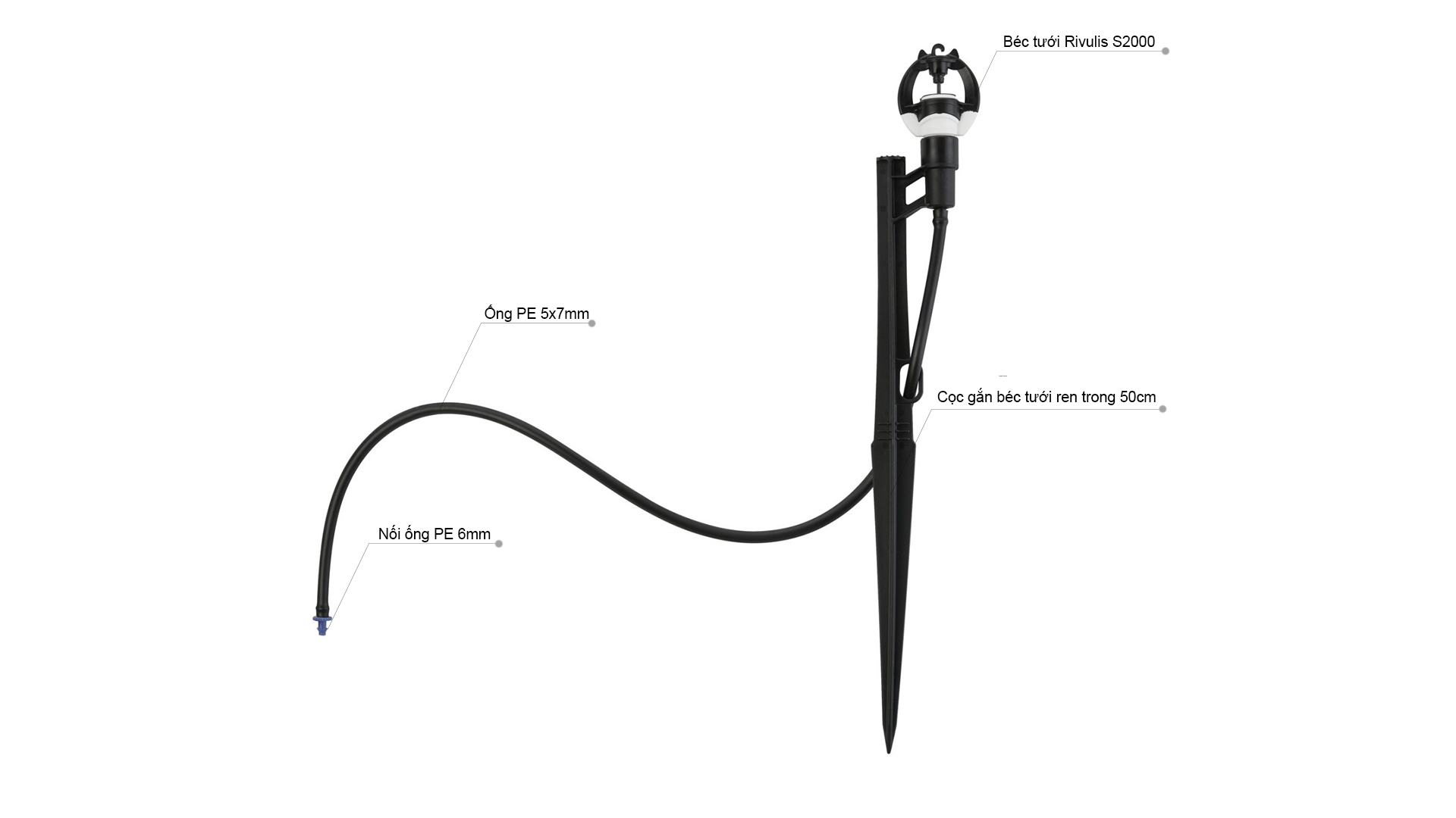 Vật tư lắp đặt béc tưới Rivulis s2000