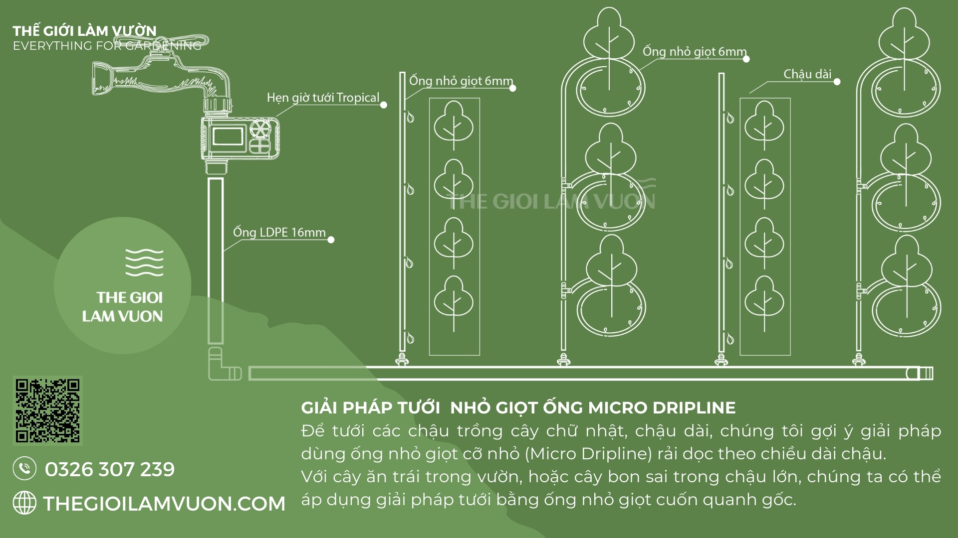Ống tưới nhỏ giọt dig micro dripline 1 Giai phap tuoi ong nho giot Micro dripline TGLV